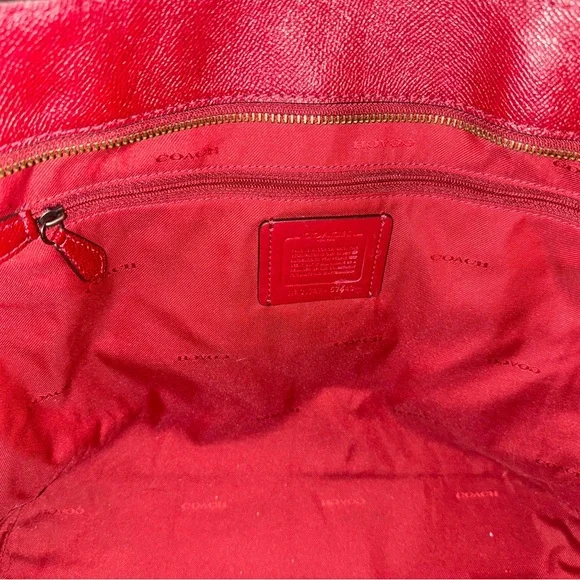 Coach Burgundy Leather Tote - Picture 6 of 12